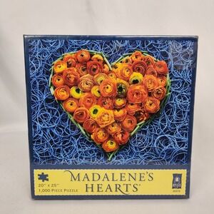 New Sealed Bepuzzled "Madalene's Hearts" 1000 Piece Puzzle 20x25 Colorful Roses